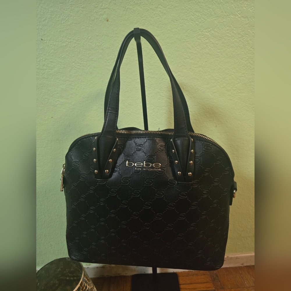 Bebe Black Embossed Shoulder Bag